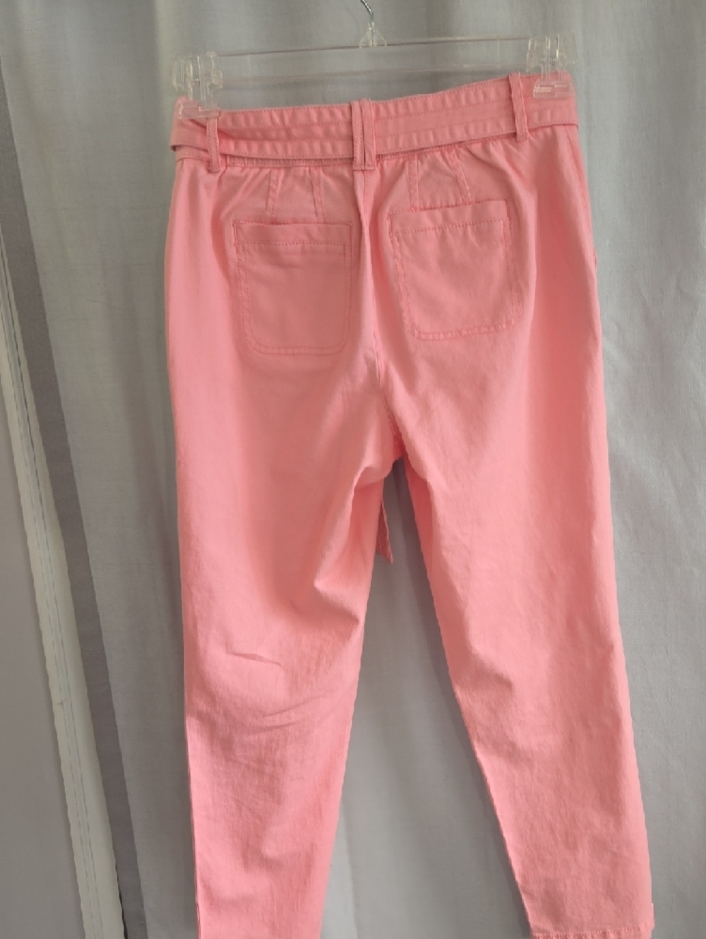 Talbots Soft Pink Tie-Waist Cropped Skinny Pants - Picture 7 of 9